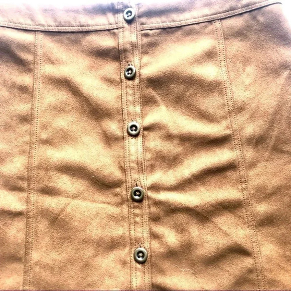Hollister Brown Suede Button Down Mini Skirt Size 1 - Picture 4 of 7